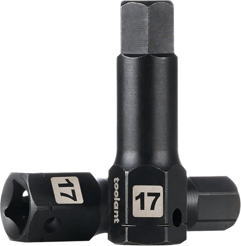 toolant 1/2" drive 17mm impact hex bit socket set 2PCS, Hex Drive, S2 Steel Air Drive Allen Socket set,Impact Grade，Anti-Roll Design - Image 1